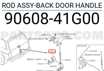 Nissan 9060841G00 ROD ASSY-BACK DOOR HANDLE