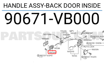 Nissan 90671VB000 HANDLE ASSY-BACK DOOR INSIDE