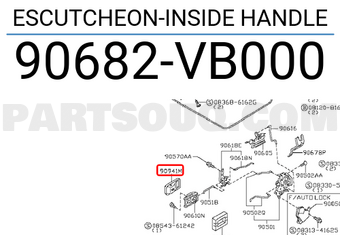 Nissan 90682VB000 ESCUTCHEON-INSIDE HANDLE