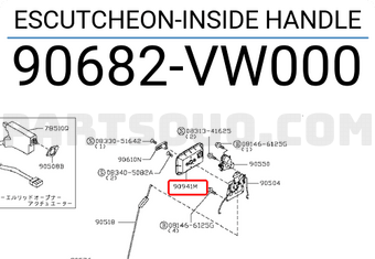 Nissan 90682VW000 ESCUTCHEON-INSIDE HANDLE