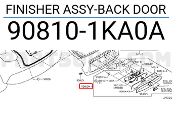 Nissan 908101KA0A FINISHER ASSY-BACK DOOR