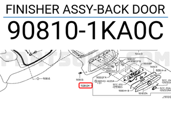 Nissan 908101KA0C FINISHER ASSY-BACK DOOR