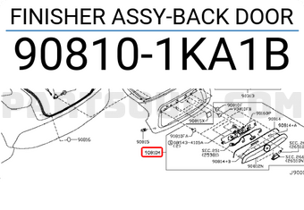 Nissan 908101KA1B FINISHER ASSY-BACK DOOR