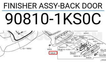 Nissan 908101KS0C FINISHER ASSY-BACK DOOR