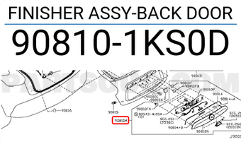 Nissan 908101KS0D FINISHER ASSY-BACK DOOR