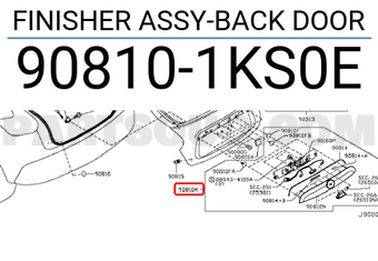 Nissan 908101KS0E FINISHER ASSY-BACK DOOR