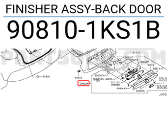 Nissan 908101KS1B FINISHER ASSY-BACK DOOR
