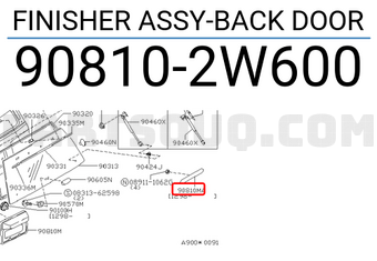Nissan 908102W600 FINISHER ASSY-BACK DOOR