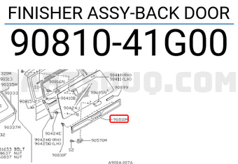 Nissan 9081041G00 FINISHER ASSY-BACK DOOR