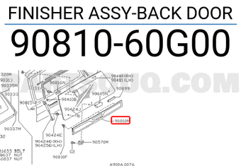 Nissan 9081060G00 FINISHER ASSY-BACK DOOR