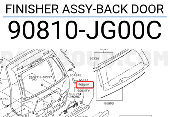 Nissan 90810JG00C FINISHER ASSY-BACK DOOR