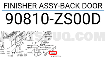 Nissan 90810ZS00D FINISHER ASSY-BACK DOOR
