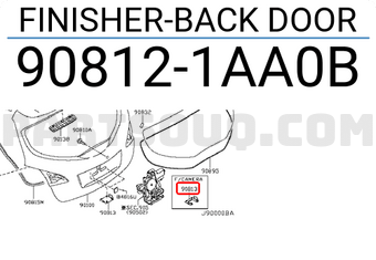 Nissan 908121AA0B FINISHER-BACK DOOR