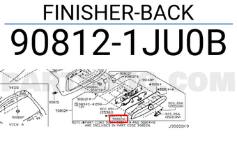 Nissan 908121JU0B FINISHER-BACK