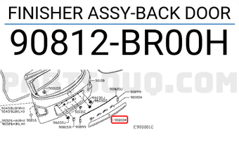 Nissan 90812BR00H FINISHER ASSY-BACK DOOR