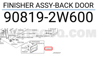 Nissan 908192W600 FINISHER ASSY-BACK DOOR