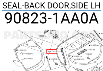 Nissan 908231AA0A SEAL-BACK DOOR,SIDE LH
