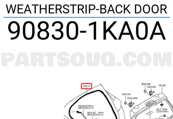 Nissan 908301KA0A WEATHERSTRIP-BACK DOOR