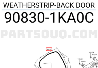Nissan 908301KA0C WEATHERSTRIP-BACK DOOR