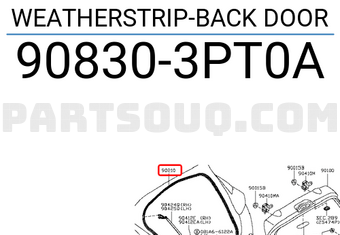 Nissan 908303PT0A WEATHERSTRIP-BACK DOOR