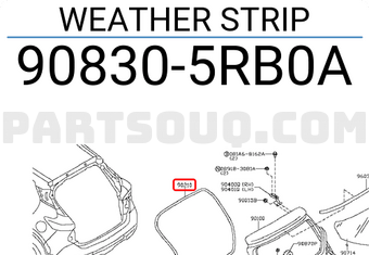 Nissan 908305RB0A WEATHER STRIP