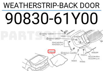 Nissan 9083061Y00 WEATHERSTRIP-BACK DOOR