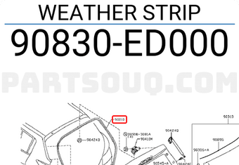 Nissan 90830ED000 WEATHER STRIP