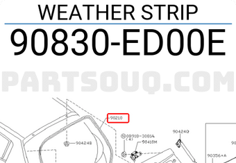 Nissan 90830ED00E WEATHER STRIP