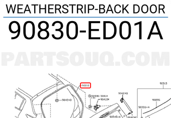 Nissan 90830ED01A WEATHERSTRIP-BACK DOOR