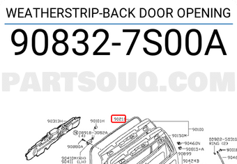Nissan 908327S00A WEATHERSTRIP-BACK DOOR OPENING