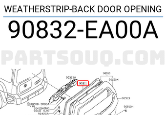 Nissan 90832EA00A WEATHERSTRIP-BACK DOOR OPENING