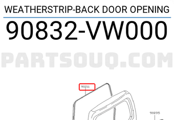 Nissan 90832VW000 WEATHERSTRIP-BACK DOOR OPENING
