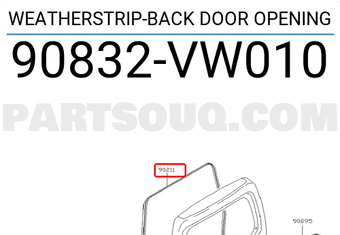 Nissan 90832VW010 WEATHERSTRIP-BACK DOOR OPENING