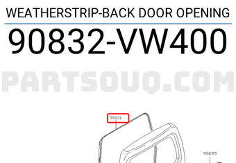 Nissan 90832VW400 WEATHERSTRIP-BACK DOOR OPENING