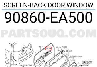 Nissan 90860EA500 SCREEN-BACK DOOR WINDOW