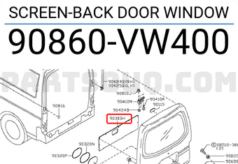 Nissan 90860VW400 SCREEN-BACK DOOR WINDOW