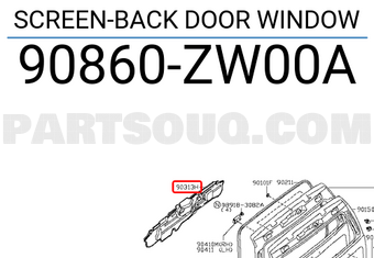 Nissan 90860ZW00A SCREEN-BACK DOOR WINDOW