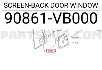 Nissan 90861VB000 SCREEN-BACK DOOR WINDOW