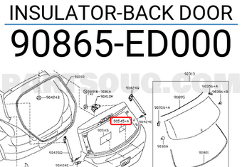 Nissan 90865ED000 INSULATOR-BACK DOOR