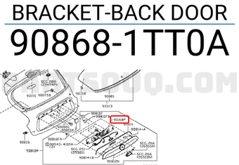 Nissan 908681TT0A BRACKET-BACK DOOR