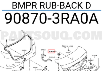 Nissan 908703RA0A BMPR RUB-BACK D