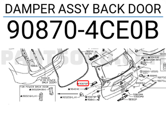 Nissan 908704CE0B DAMPER ASSY BACK DOOR