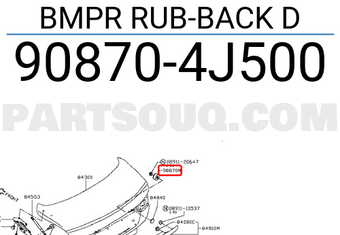 Nissan 908704J500 BMPR RUB-BACK D