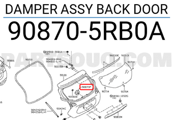 Nissan 908705RB0A DAMPER ASSY BACK DOOR