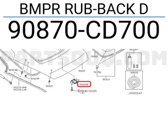 Nissan 90870CD700 BMPR RUB-BACK D