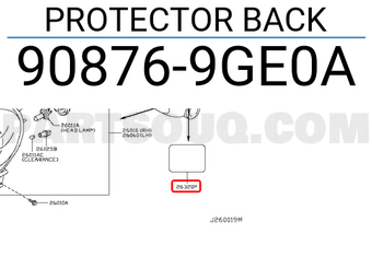 Nissan 908769GE0A PROTECTOR BACK