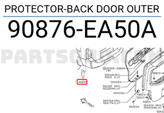 Nissan 90876EA50A PROTECTOR-BACK DOOR OUTER