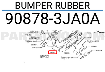 Nissan 908783JA0A BUMPER-RUBBER