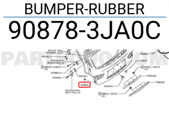 Nissan 908783JA0C BUMPER-RUBBER