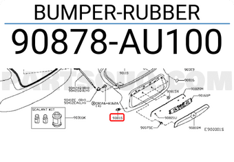 Nissan 90878AU100 BUMPER-RUBBER